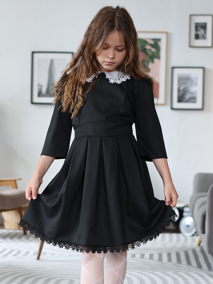 Платье для девочки школьное БУШОН SK1113, цвет черный