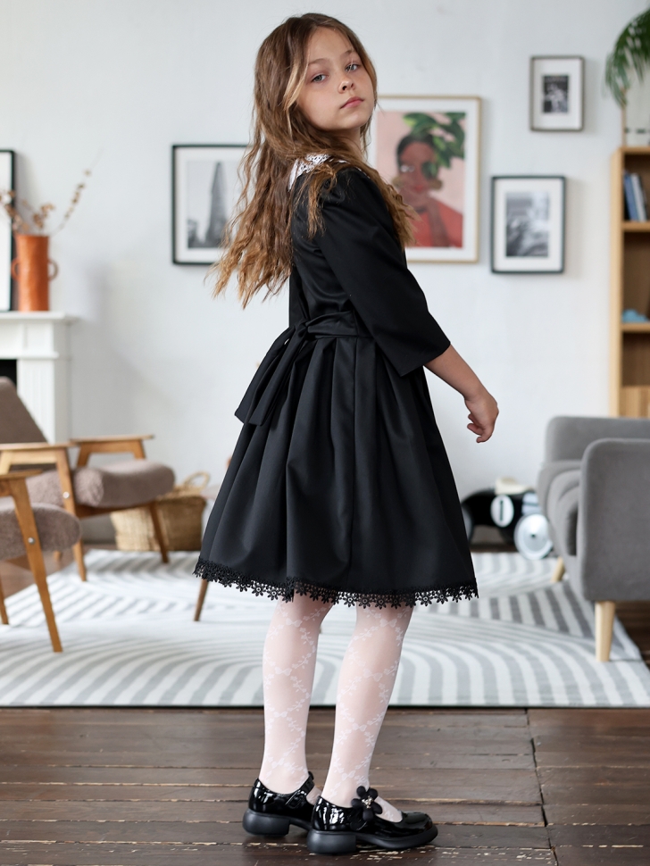 Платье для девочки школьное БУШОН SK1113, цвет черный