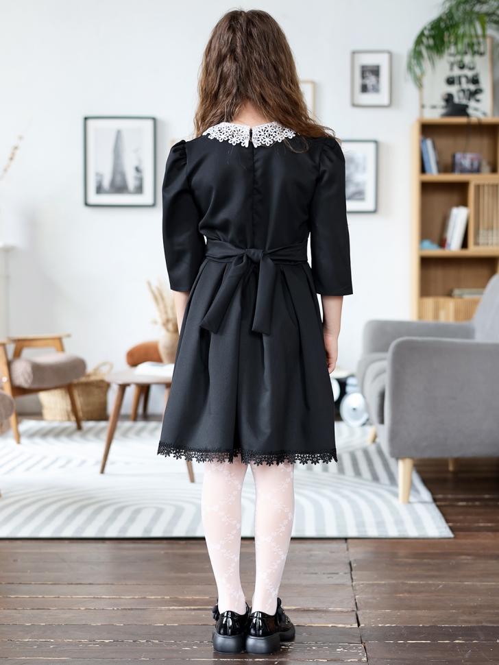 Платье для девочки школьное БУШОН SK1113, цвет черный