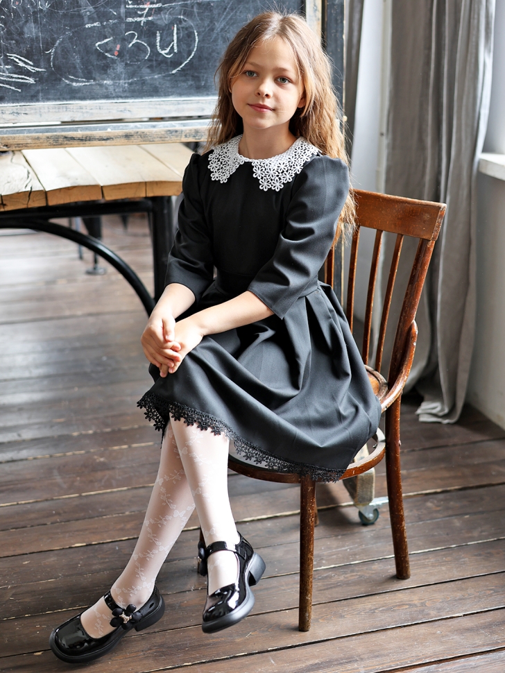 Платье для девочки школьное БУШОН SK1113, цвет черный