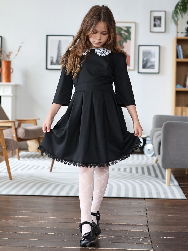 Платье для девочки школьное БУШОН SK1113, цвет черный