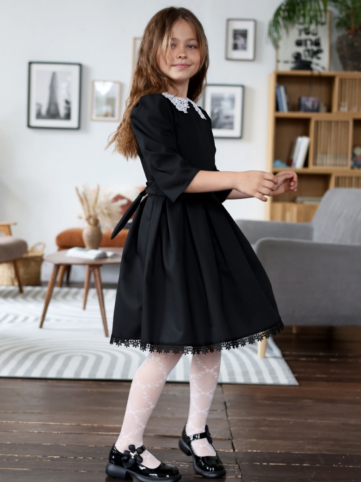 Платье для девочки школьное БУШОН SK1113, цвет черный