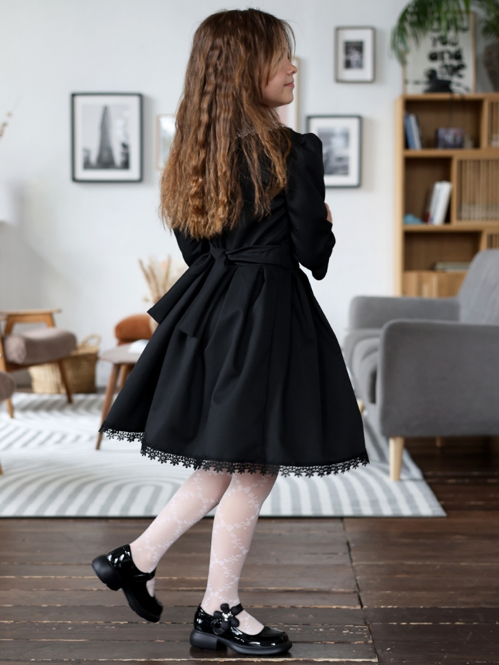 Платье для девочки школьное БУШОН SK1113, цвет черный