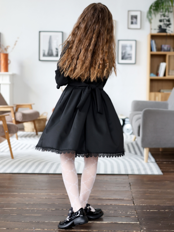 Платье для девочки школьное БУШОН SK1113, цвет черный