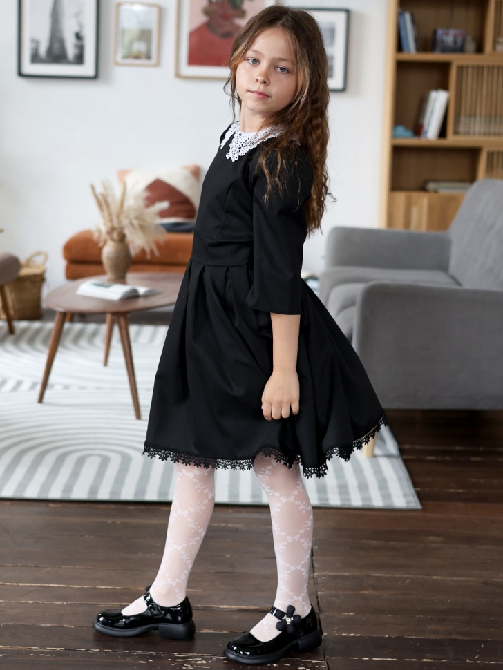 Платье для девочки школьное БУШОН SK1113, цвет черный