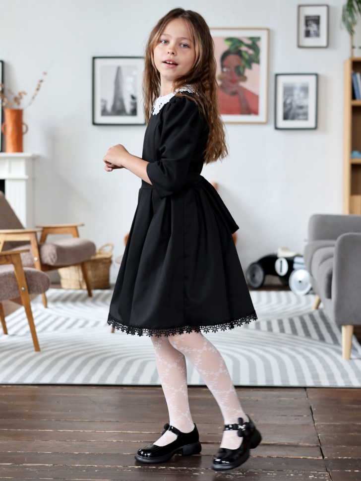 Платье для девочки школьное БУШОН SK1113, цвет черный