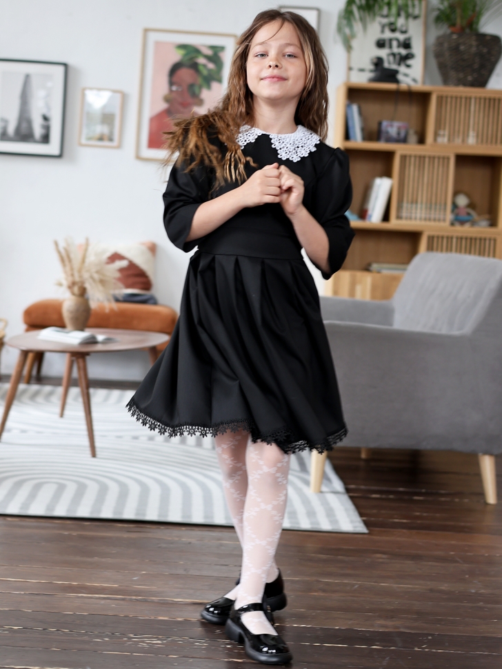 Платье для девочки школьное БУШОН SK1113, цвет черный