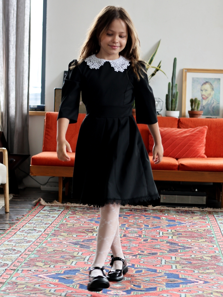 Платье для девочки школьное БУШОН SK1113, цвет черный