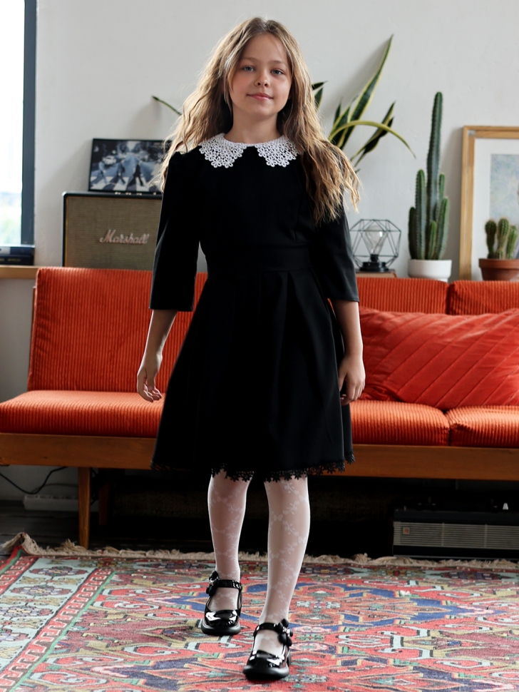 Платье для девочки школьное БУШОН SK1113, цвет черный