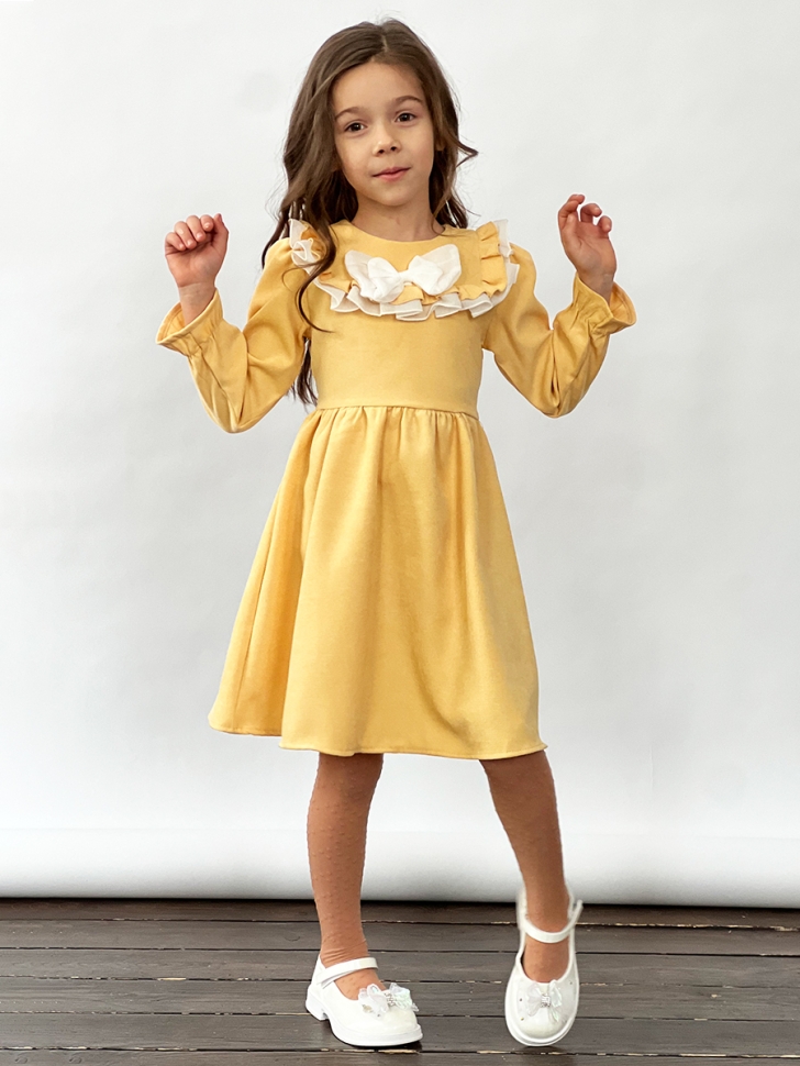 Платье для девочки нарядное БУШОН ST59, цвет желтый 