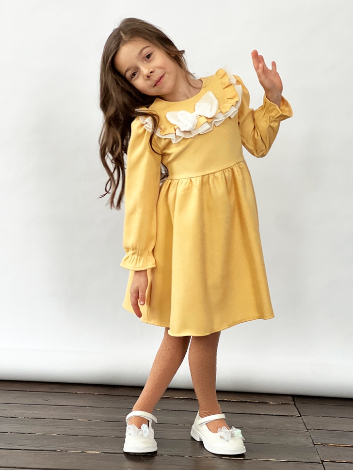 Платье для девочки нарядное БУШОН ST59, цвет желтый 