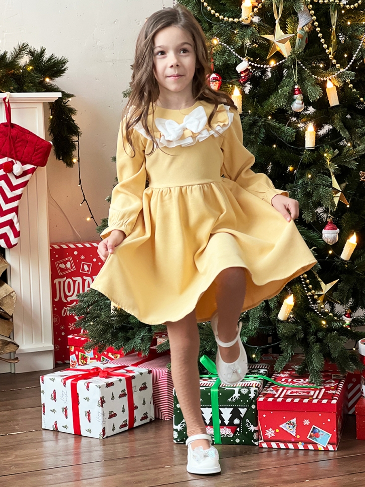Платье для девочки нарядное БУШОН ST59, цвет желтый 