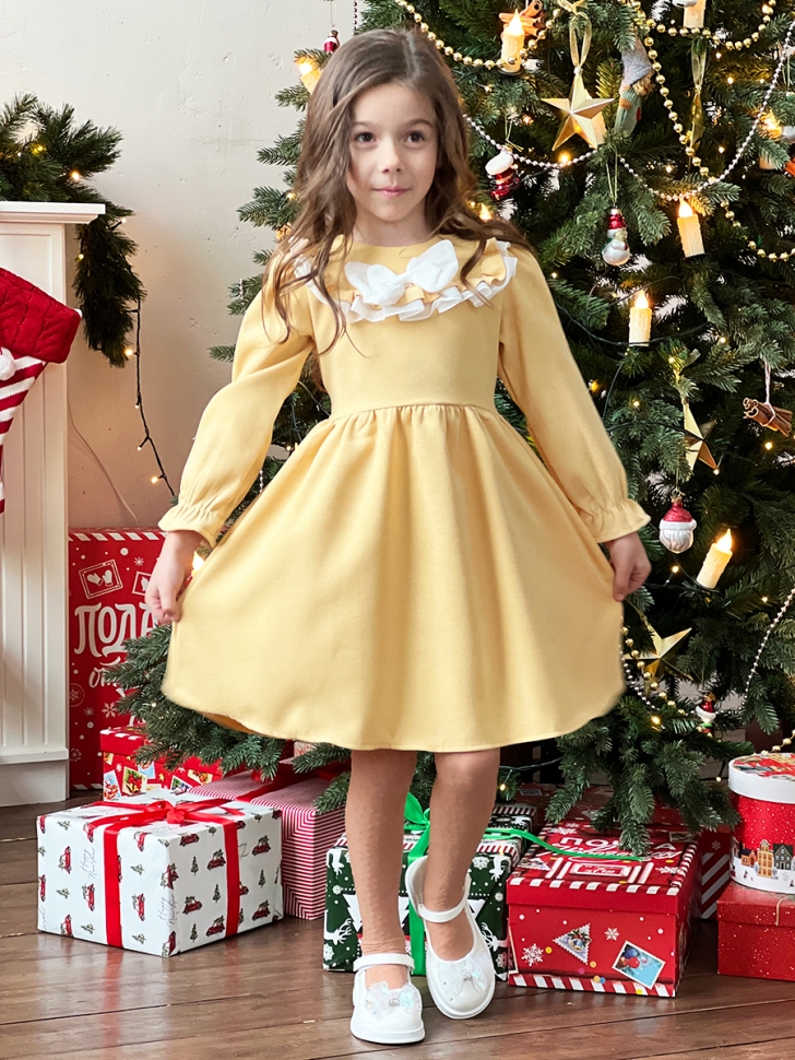 Платье для девочки нарядное БУШОН ST59, цвет желтый 
