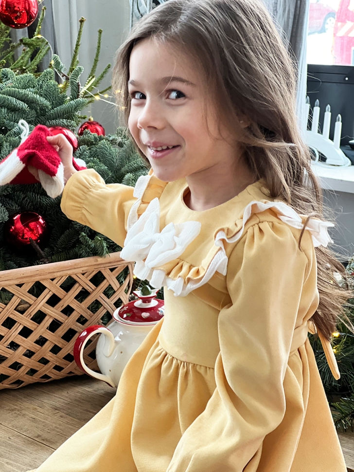 Платье для девочки нарядное БУШОН ST59, цвет желтый 