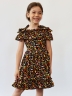 Платье для девочки вискоза БУШОН ST65, цвет черный/мультиколор