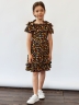 Платье для девочки вискоза БУШОН ST65, цвет черный/мультиколор