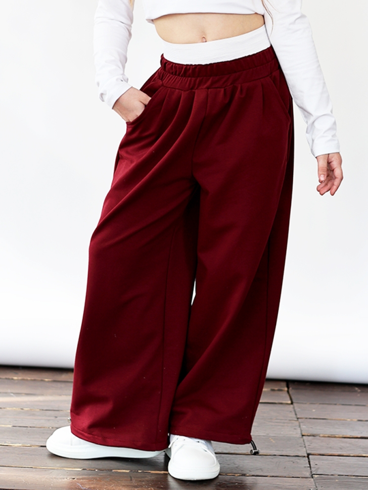 Брюки для девочек БУШОН ST113, цвет бордовый