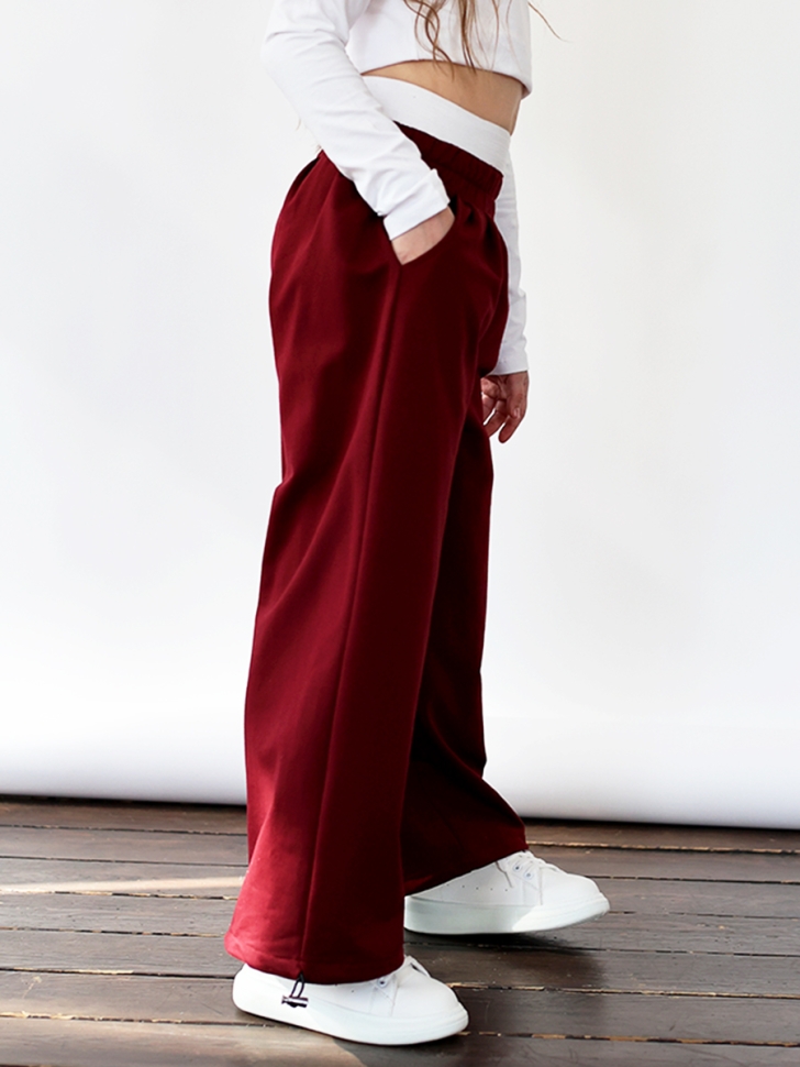 Брюки для девочек БУШОН ST113, цвет бордовый