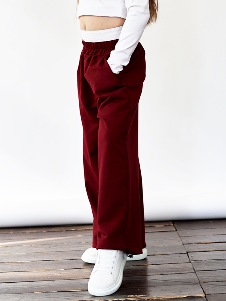 Брюки для девочек БУШОН ST113, цвет бордовый