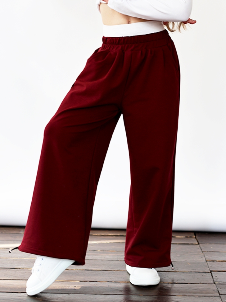 Брюки для девочек БУШОН ST113, цвет бордовый