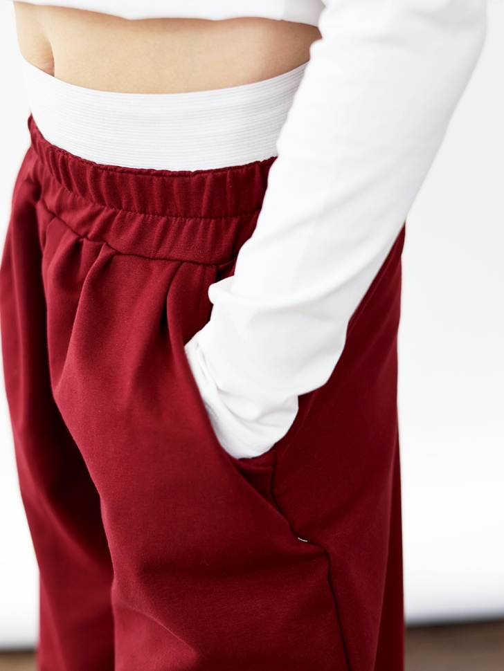 Брюки для девочек БУШОН ST113, цвет бордовый