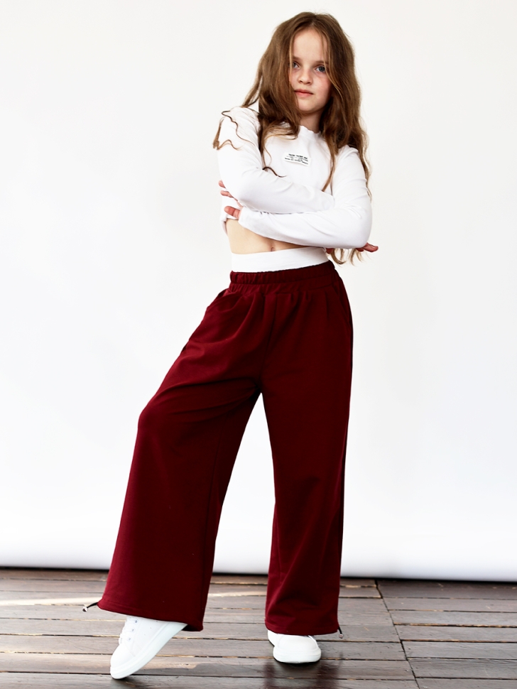 Брюки для девочек БУШОН ST113, цвет бордовый