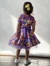 Платье для девочки нарядное БУШОН ST31, стиляги цвет сирень/желтый пояс сирень, принт цветы 