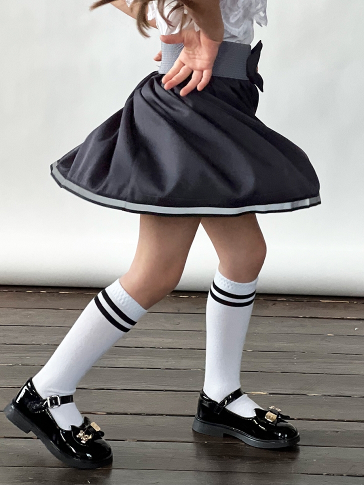 Юбка для девочек школьная БУШОН, модель SK90, цвет графит 