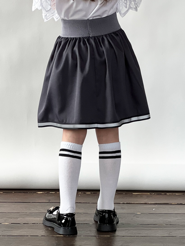 Юбка для девочек школьная БУШОН, модель SK90, цвет графит 