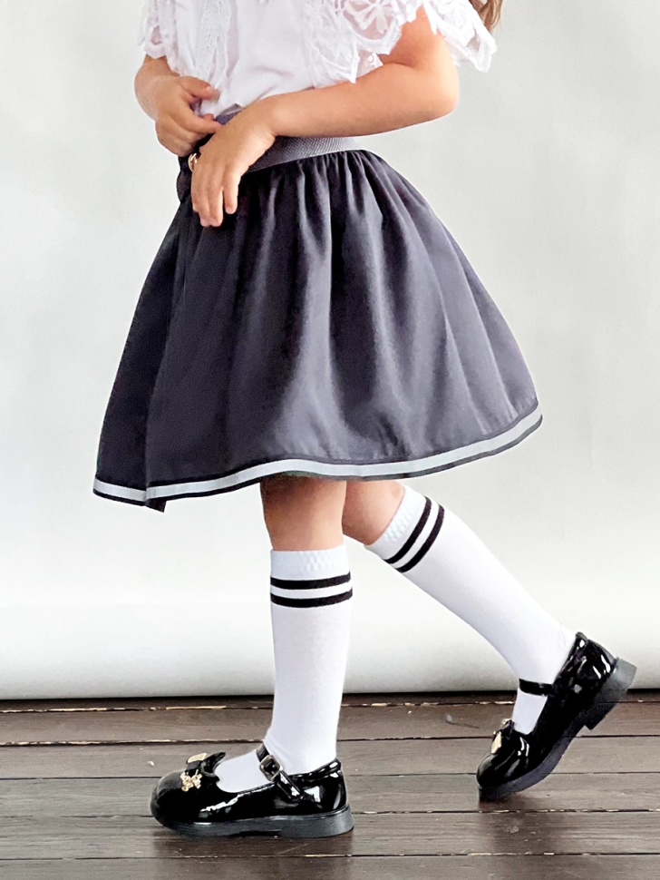 Юбка для девочек школьная БУШОН, модель SK90, цвет графит 