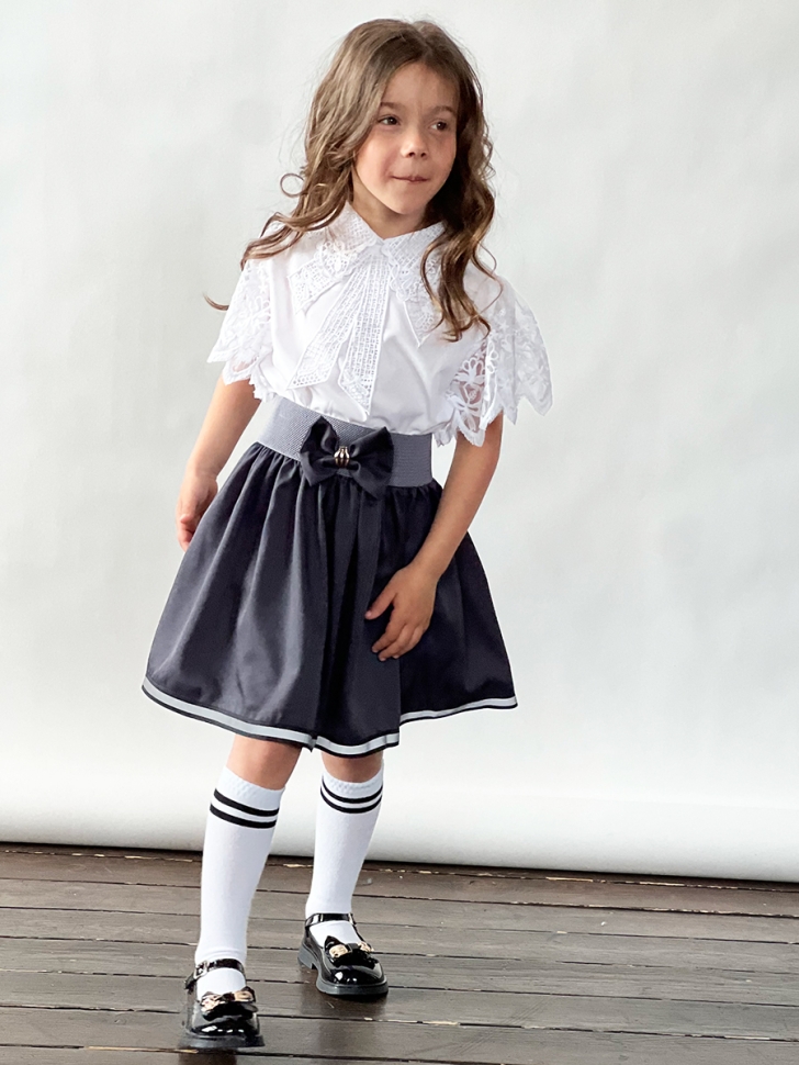 Юбка для девочек школьная БУШОН, модель SK90, цвет графит 