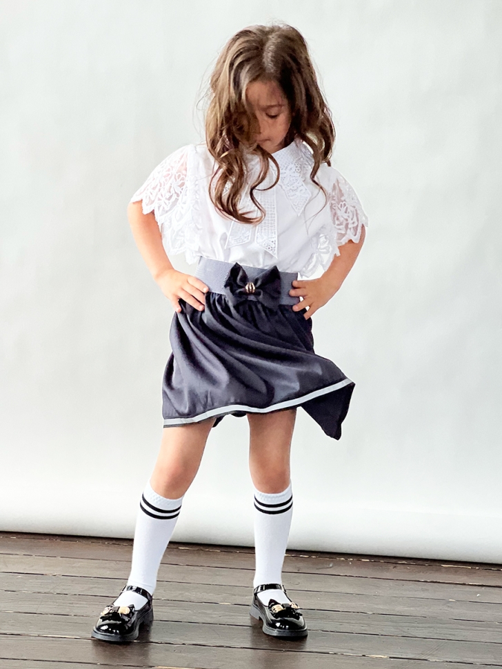 Юбка для девочек школьная БУШОН, модель SK90, цвет графит 