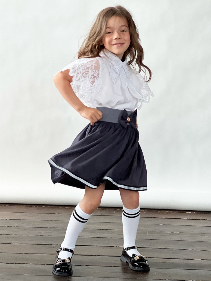 Юбка для девочек школьная БУШОН, модель SK90, цвет графит 
