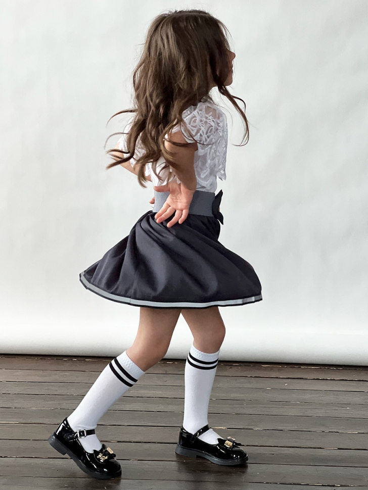 Юбка для девочек школьная БУШОН, модель SK90, цвет графит 