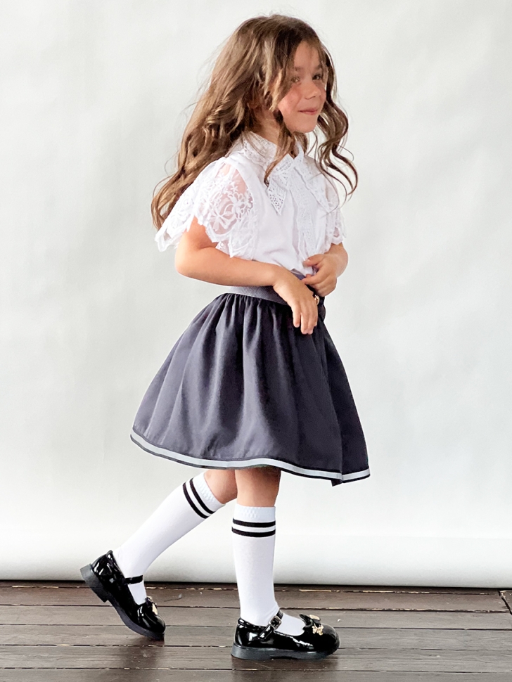 Юбка для девочек школьная БУШОН, модель SK90, цвет графит 