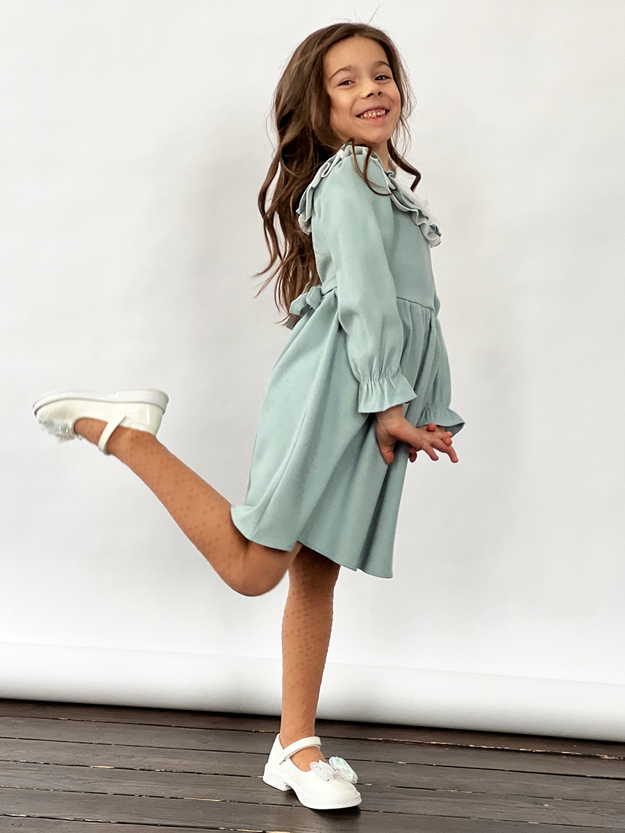 Платье для девочки нарядное БУШОН ST59, цвет серо-голубой 