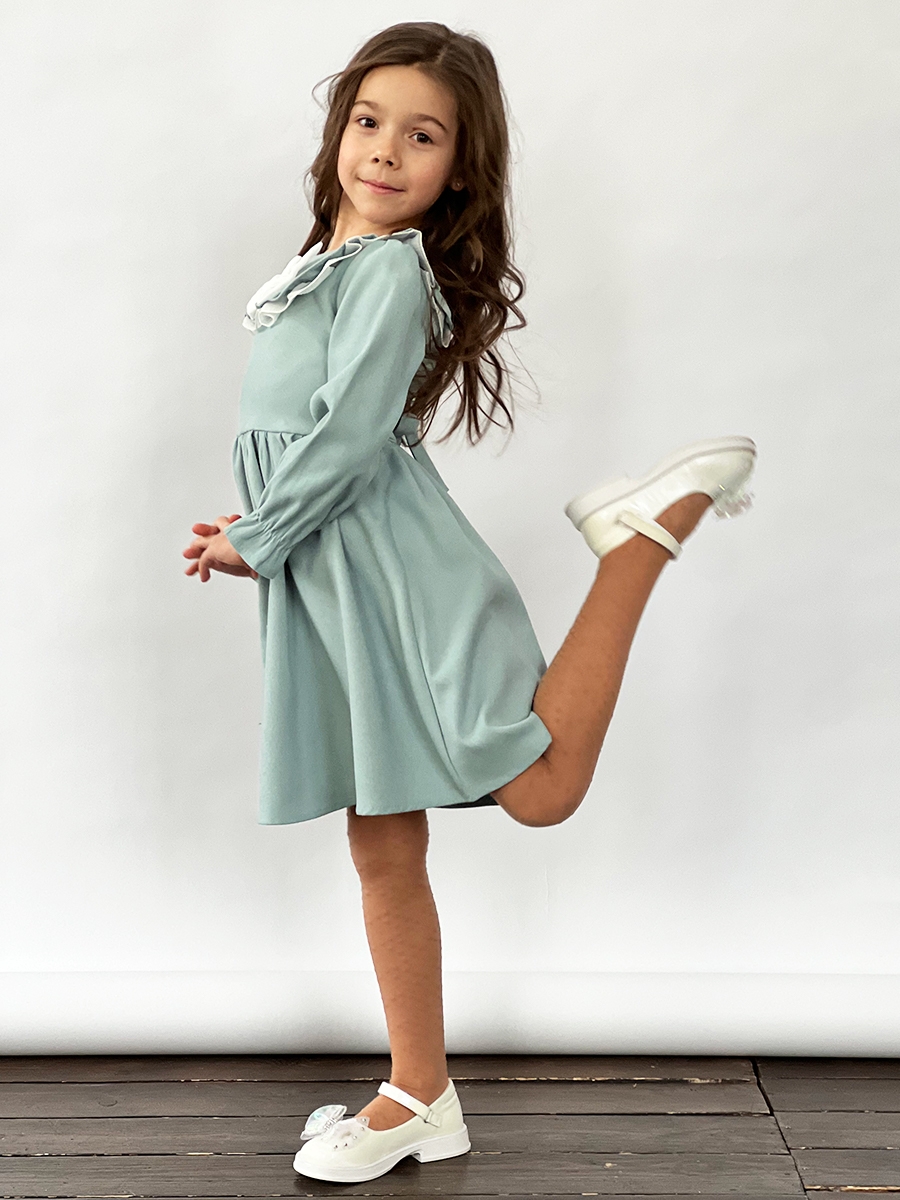 Платье для девочки нарядное БУШОН ST59, цвет серо-голубой 