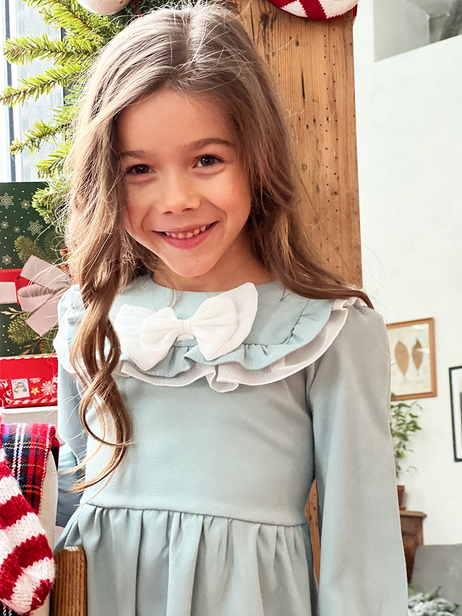 Платье для девочки нарядное БУШОН ST59, цвет серо-голубой 