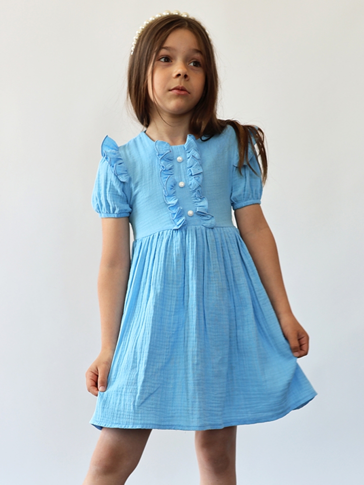 Платье для девочки БУШОН ST68, цвет голубой