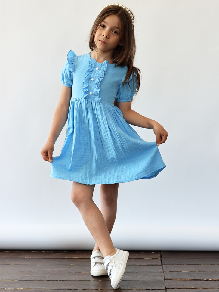 Платье для девочки БУШОН ST68, цвет голубой