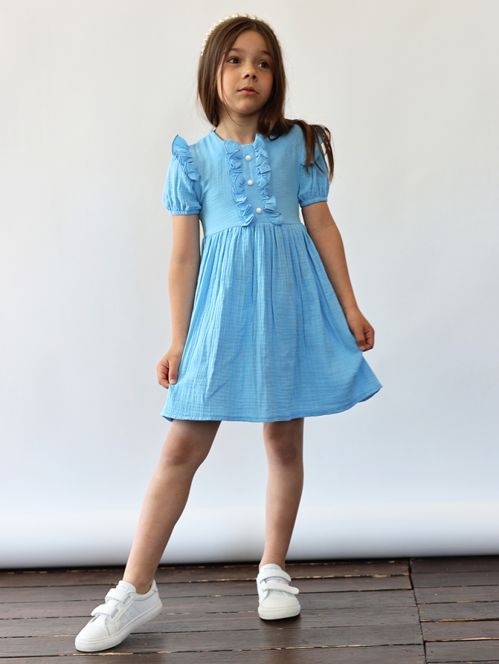 Платье для девочки БУШОН ST68, цвет голубой