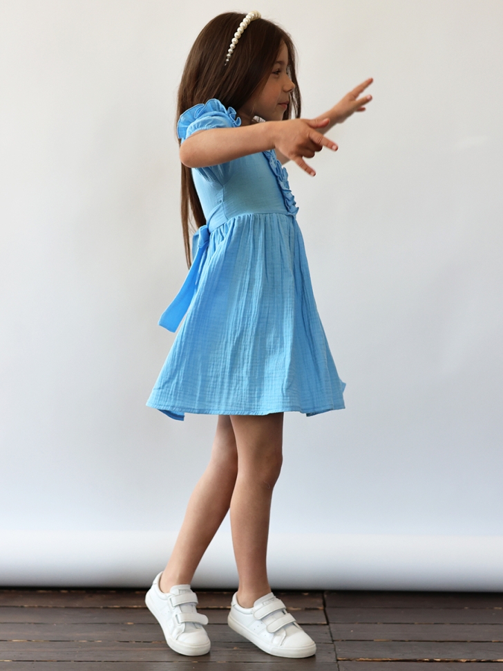 Платье для девочки БУШОН ST68, цвет голубой