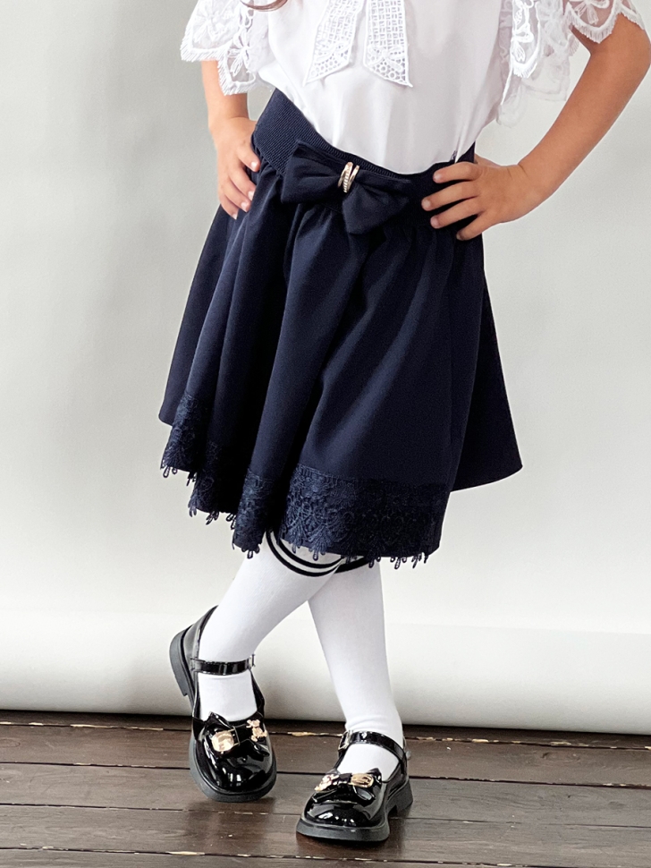 Юбка для девочек школьная БУШОН, модель SK90, цвет темно-синий