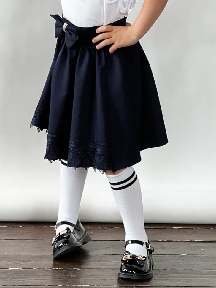 Юбка для девочек школьная БУШОН, модель SK90, цвет темно-синий