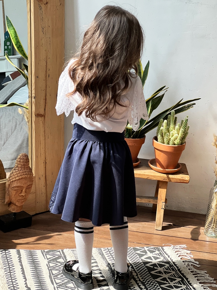 Юбка для девочек школьная БУШОН, модель SK90, цвет темно-синий