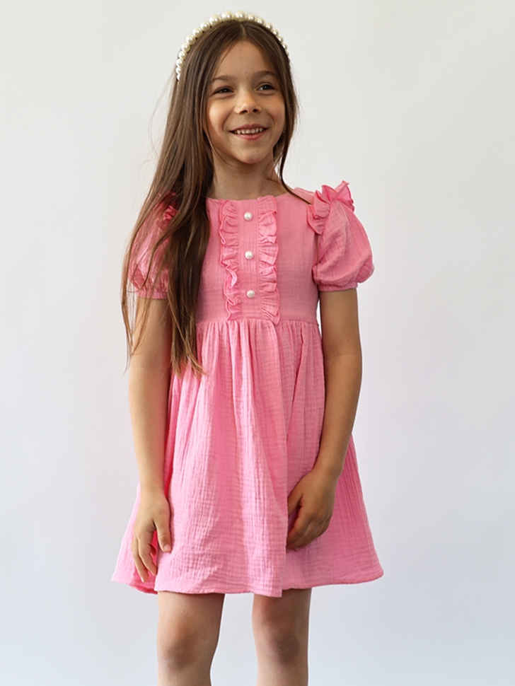Платье для девочки вискоза БУШОН ST68, цвет розовый