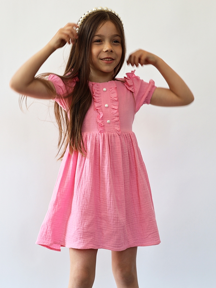 Платье для девочки вискоза БУШОН ST68, цвет розовый