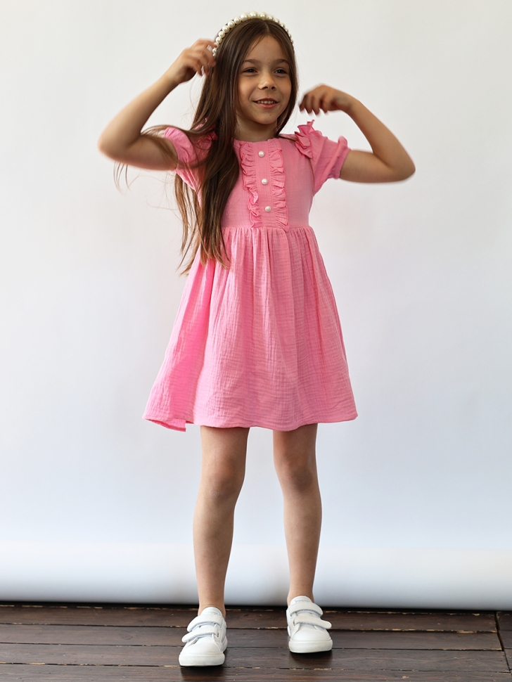 Платье для девочки вискоза БУШОН ST68, цвет розовый