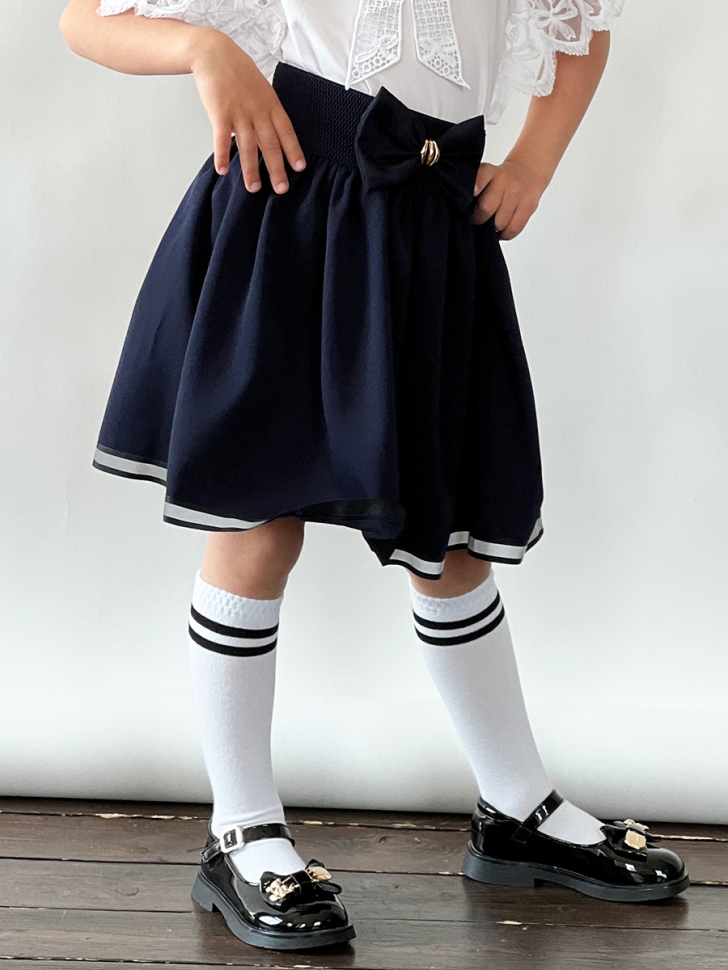 Юбка для девочек школьная БУШОН, модель SK90, цвет темно-синий 