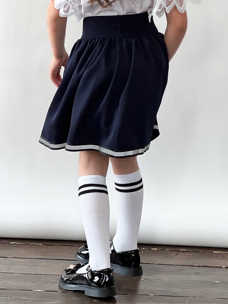 Юбка для девочек школьная БУШОН, модель SK90, цвет темно-синий 